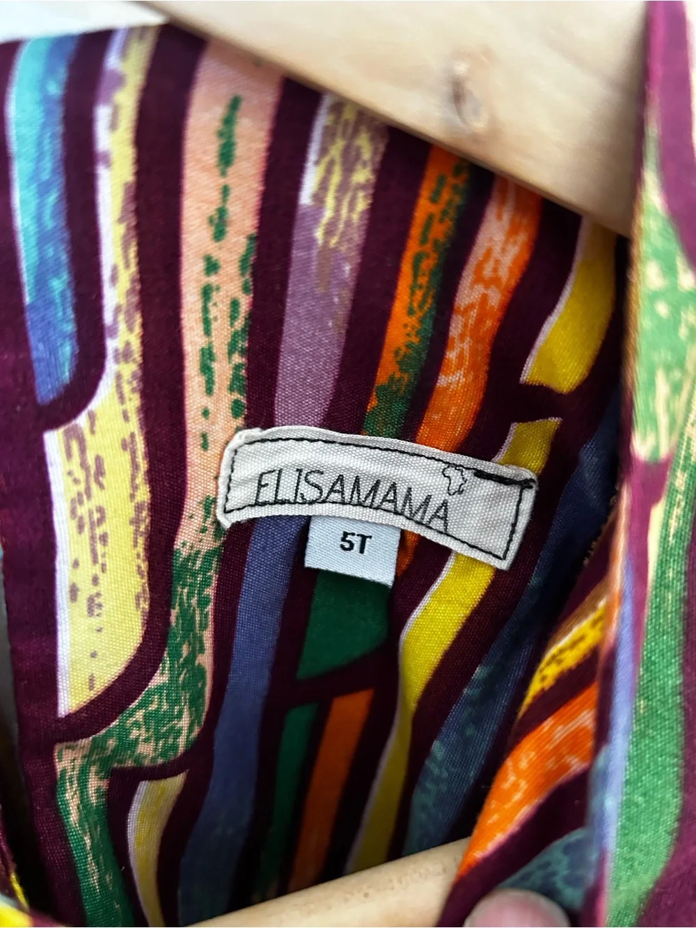 Elisamama girls abstract colorful print ruffle sleeve dress size 5 Nigerian